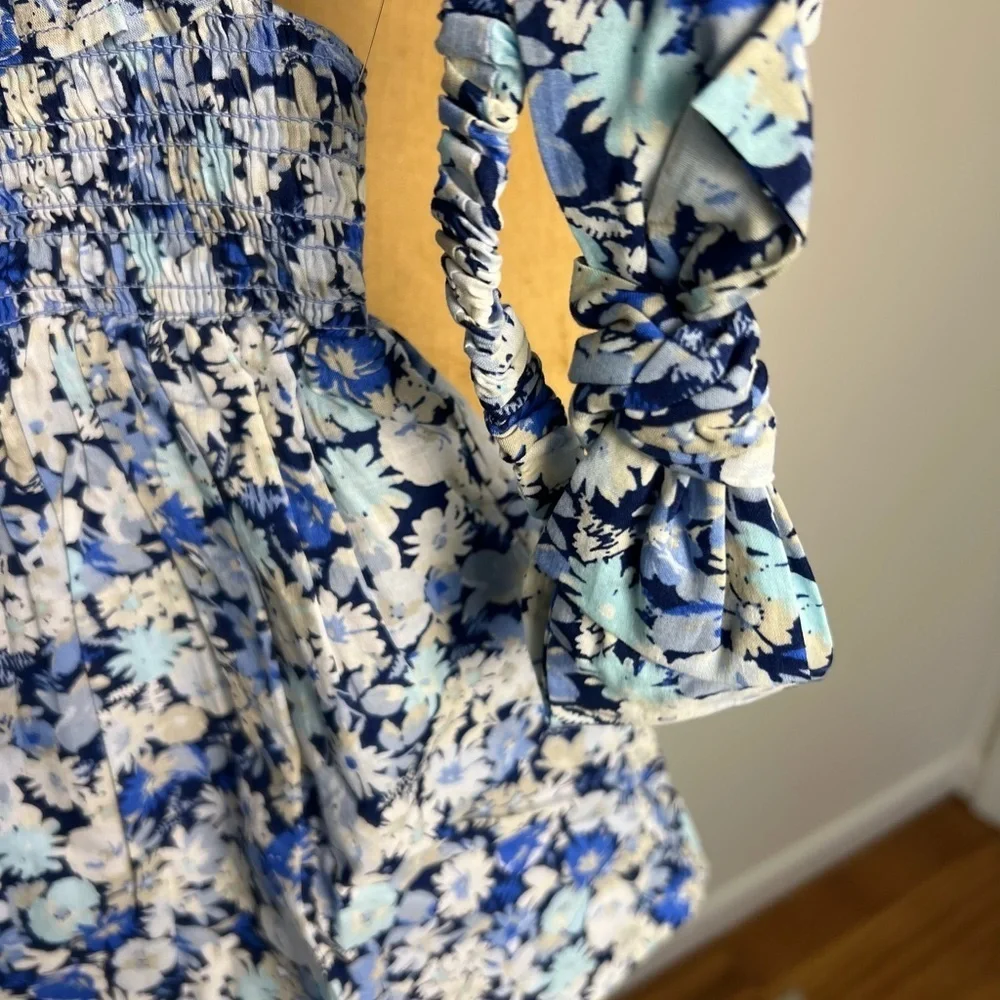 Baby Gap blue floral dress, bloomers and matching headband 18-24 months